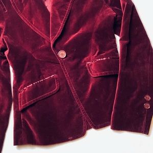 dh Brand Red Velvet Blazer